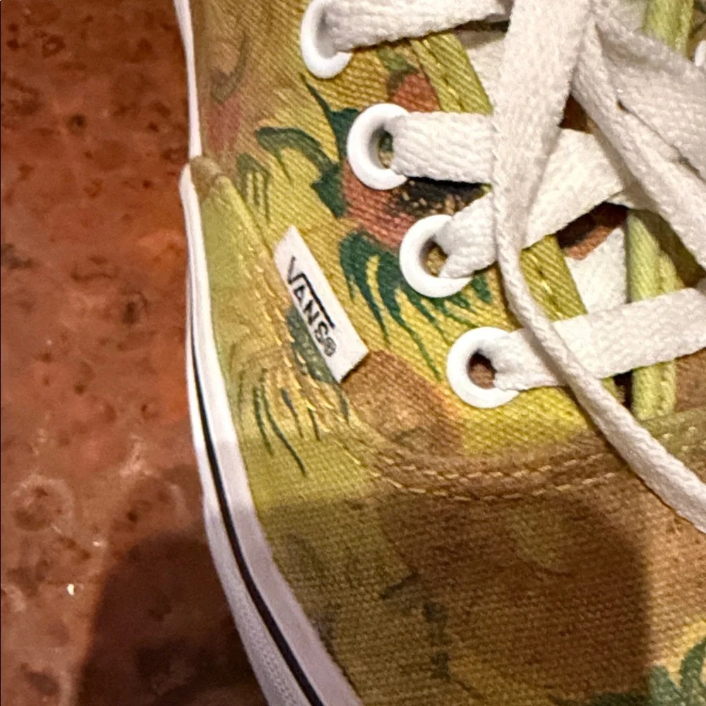 Vans Authentic Van Gogh Sunflower Collaboration Canvas Sz 7.5 Sneakers